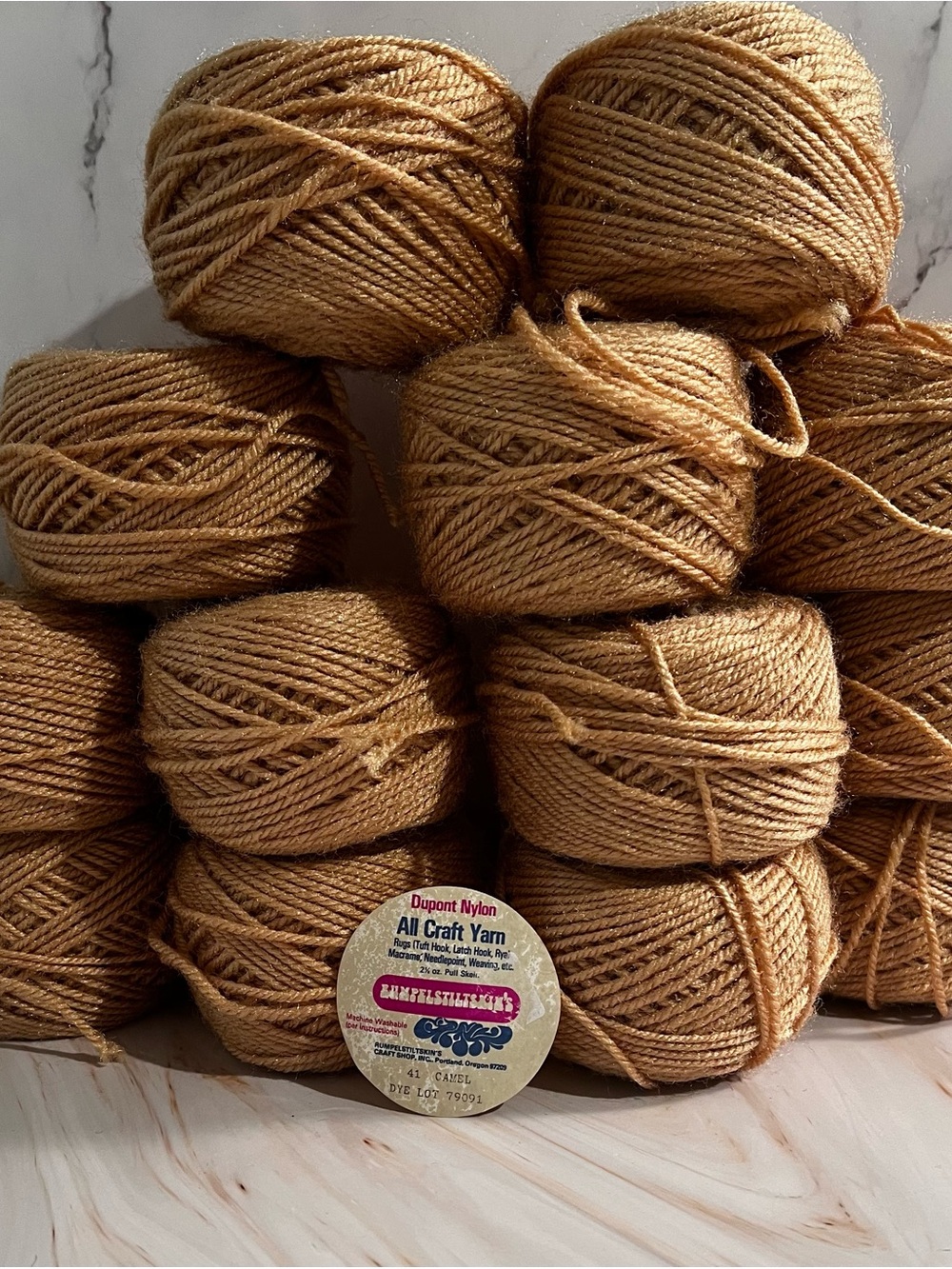 All Craft Nylon Yarn – Camel Brown Skeins